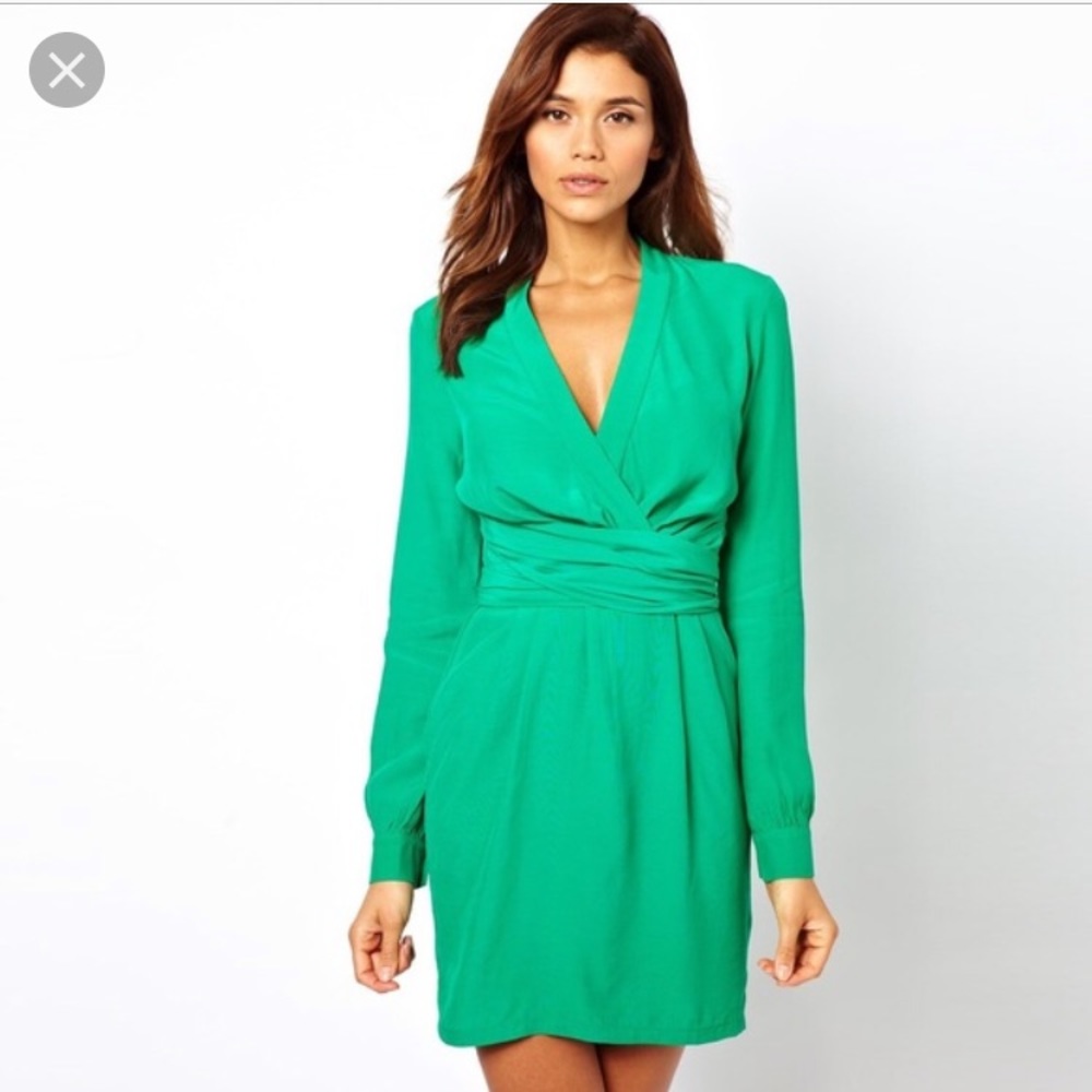 Green wrap dress